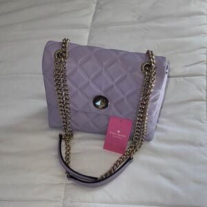 NWT Kate Spade Lilac Frost Natalia Quilted Square Leather Crossbody Bag